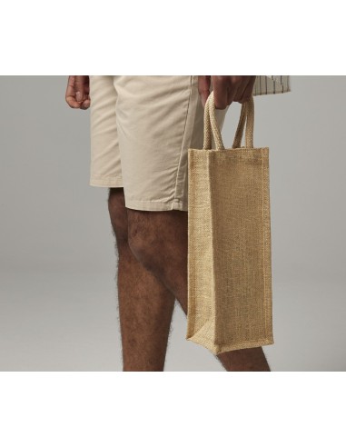 W-W433-Shimmer Jute Bottle Bag